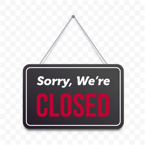 Closed Hanging Door Sign Isolated Sorry We Are Closed