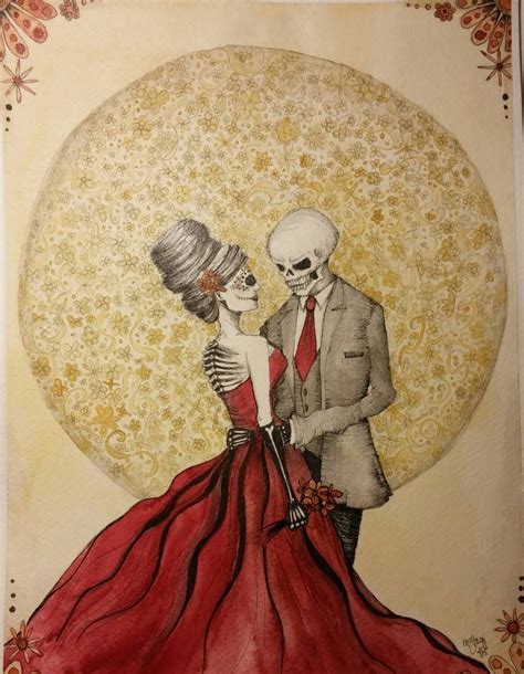 Married Dia De Los Muertos Couple Day Of The Dead By Stagi Works Dia