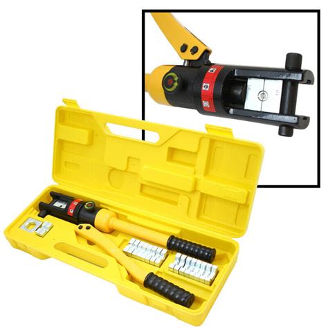 16 Ton Hydraulic Wire Crimper Crimping Tool 11 Dies Battery Cable Lug