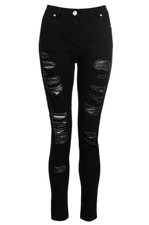 Quiz Black Denim Ripped Skinny Jeans In Black Lyst