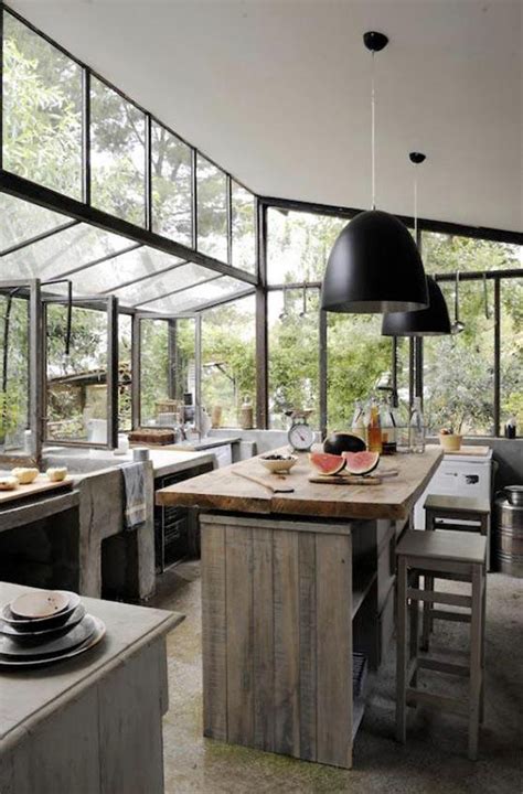 Outdoor Indoor Kitchens With Glass Walls