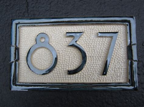 Three Number Custom Ceramic House Number Plaque Tile