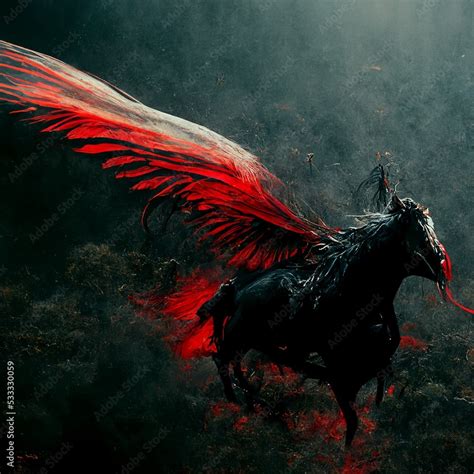 Dark Pegasus Flying Horse Mythical Creature Horse With Wings