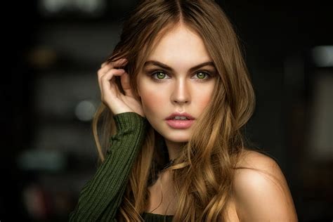 Hd Wallpaper Women Anastasia Scheglova Green Eyes Blonde Model Face Wallpaper Flare