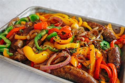 Add the oregano, basil, and garlic and cook 2 more minutes. Sheet Pan Sausage + Peppers - The Mad Table