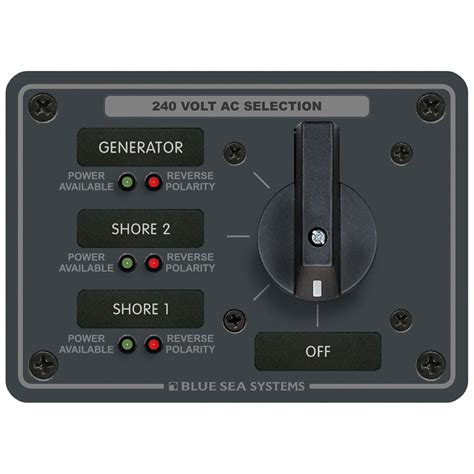 Blue Sea Systems Rotary Switch Panel 65a 240v Ac 3 Positions Off