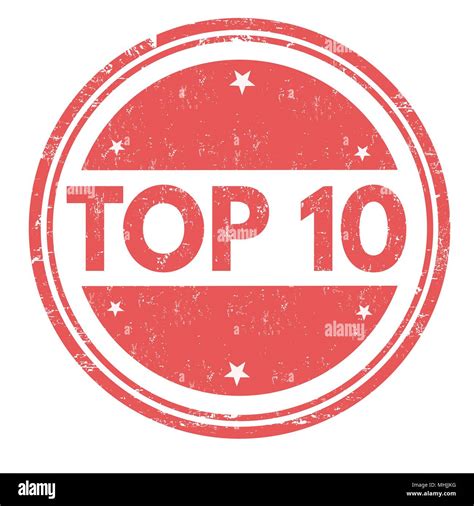 Top 10 Grunge Rubber Stamp On White Background Vector Illustration