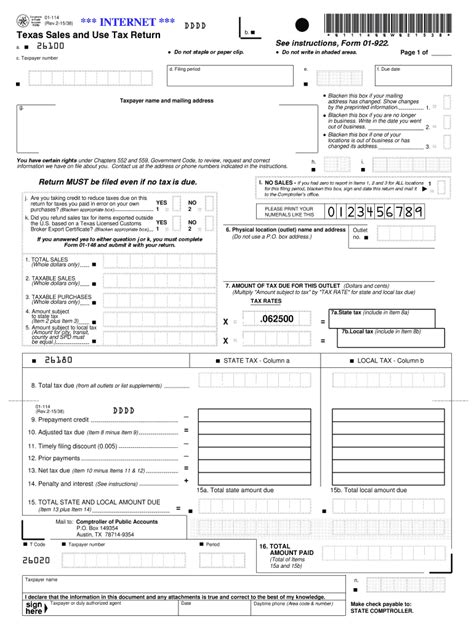Kansas sales and use tax. 2015 Form TX Comptroller 01-114 Fill Online, Printable, Fillable, Blank - pdfFiller