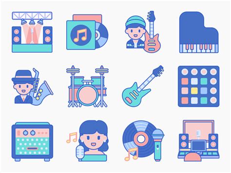 100 Music Icon Set Flat Icons