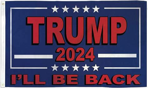 trump 2024 flag 3x5ft trump i ll be back flag blue 2024 trump 100d 5x3 banner
