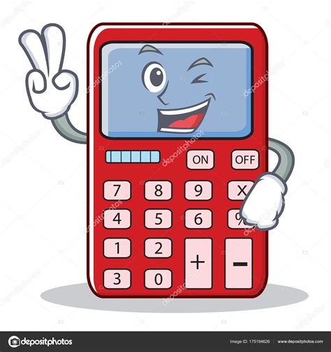About 68 clipart for 'calculator clipart'. Dessin animé mignon calculatrice de caractère fnger deux ...