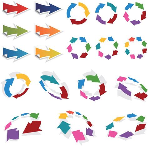 Colorful 3d Vector Arrows Set Free Vector Graphics All Free Web