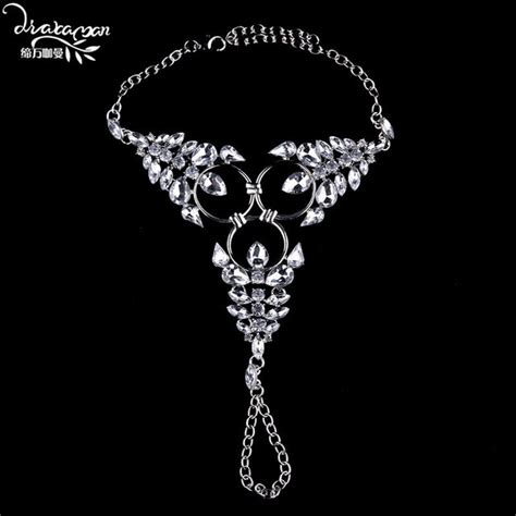 Dvacaman Brand 2017 Women Crystal Pendant Necklace Sexy Body Jewelry Wedding Party Statement