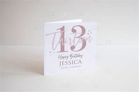 Personalised Thirteenth Birthday Card 13th Birthday Card For Etsy