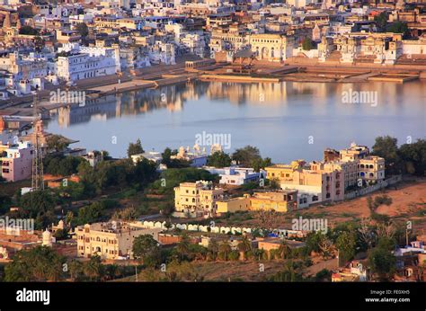 Aerial View Of Pushkar City Rajasthan India Stock Photo Royalty Free