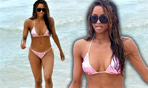 Ciara Reveals Her Dangerous Curves In Sequinned Pink Bikini Daily