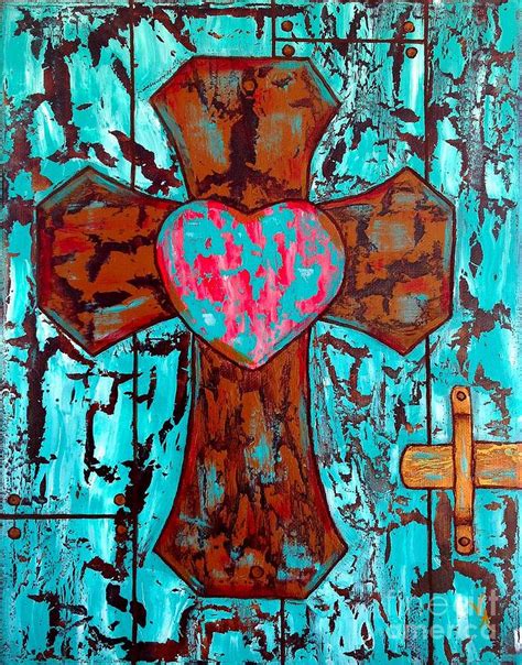 Rustic Cross 3 Painting By Virginia Artho Fine Art America