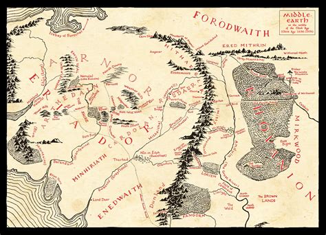 Middle Earth Map Of Arnor In Ta 1640