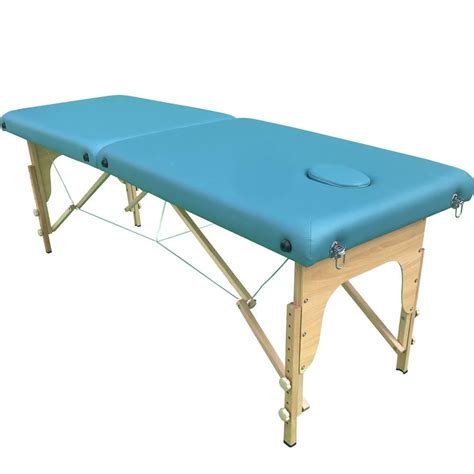 2 Section Wooden Massage Table Green Ishka Massage Equipment
