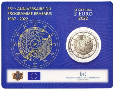 2 Euro Commémorative Luxembourg 2022 Bu Programme Erasmus Elysées