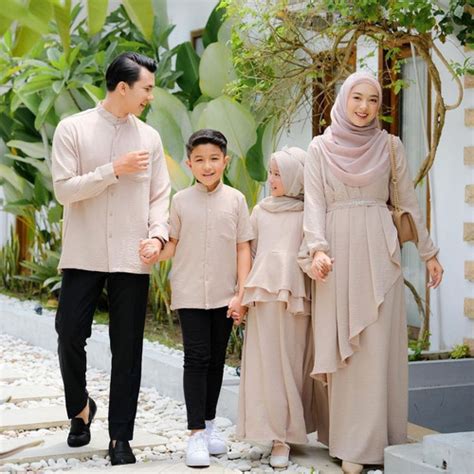Jual Baju Couple Keluarga Baju Muslim Lebaran Set Keluarga Bahan