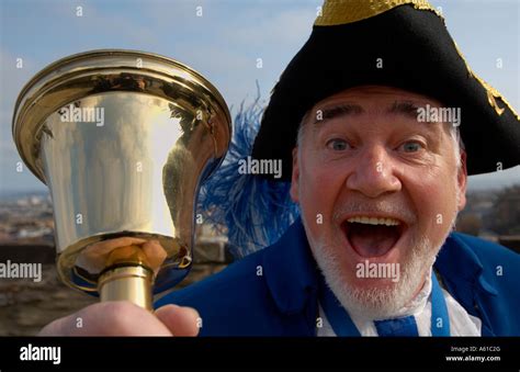 Town Crier Ringing The Bell Stock Photo Alamy