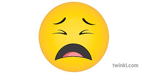 Weary Upset Emoji General Distressed Emotions Icons Reaction Emojis