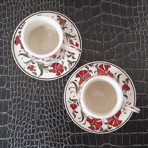 Handmade Ceramic Cup And Saucer Turkish Coffee Cup And Saucer Etsy