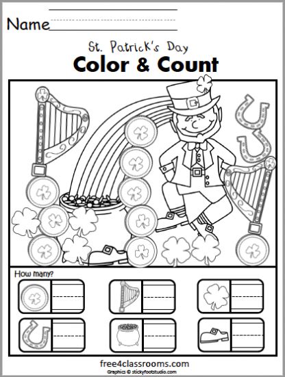 Free St Patricks Day Color Count And Write Numbers Free