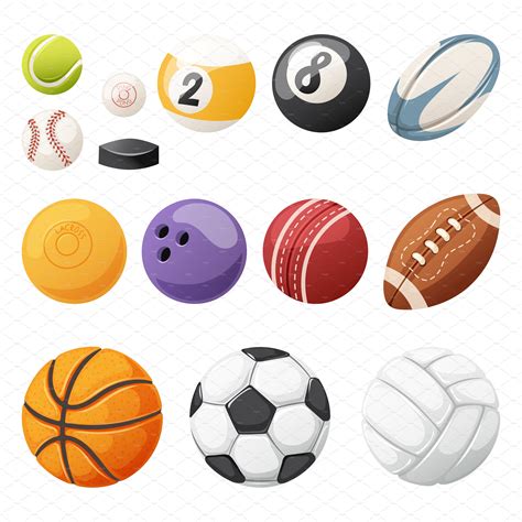 Set Of Sport Balls Isolated Vector Object Illustrations Creative Market