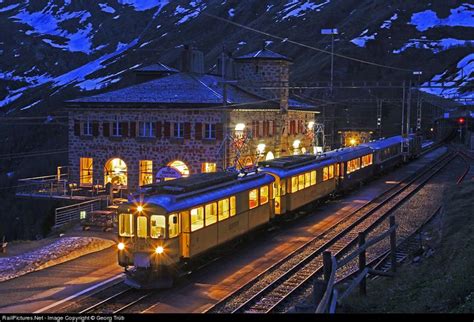 34 30 Rhb Abe 44 At Alp Grüm Switzerland By Georg Trüb Train