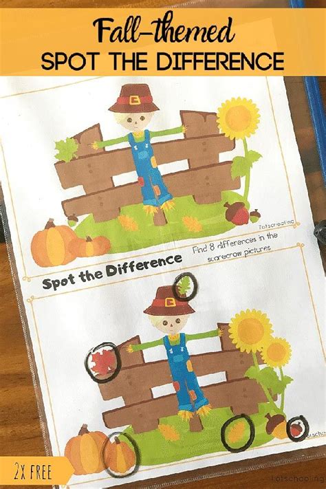 Fall Themed Spot The Difference Visual Perception Activities Fall