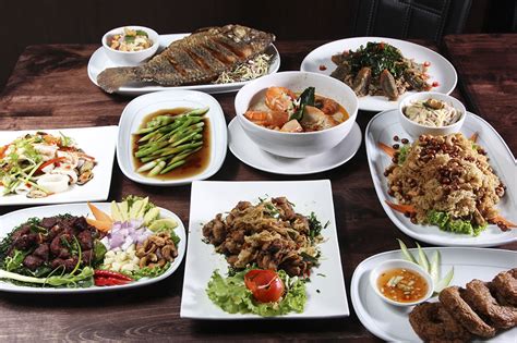 Set Of Thai Food Menu Thailand Property