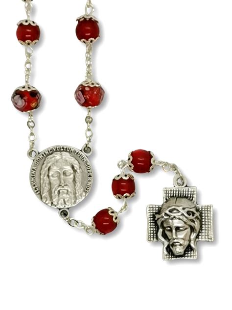 Holy Face Of Jesus Chaplet Glass Bead And Medal Catholic Devotions