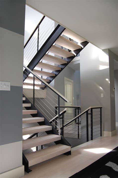 About indoor stair handrails can be helpful. Cable Deck Railing Ideas | Modern stair railing, Interior stair railing, Stair railing design