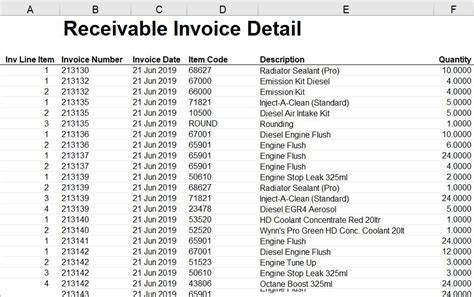 Return Invoice Line Item Numbers On List Of Multiple Invoices