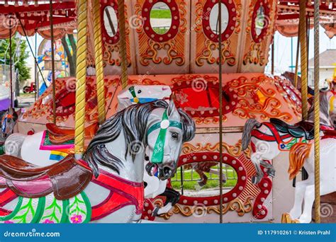 Merry Go Round Horses At The Carnival Editorial Photo Image Of