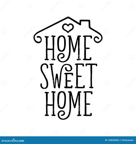 Home Sweet Home Typography Design Cartoon Vector CartoonDealer Com