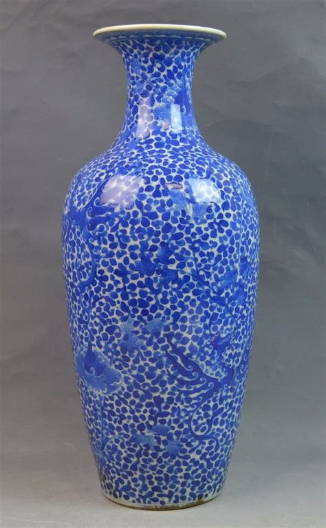 Chinese Kangxi Blue And White Porcelain Vase Antique Rare