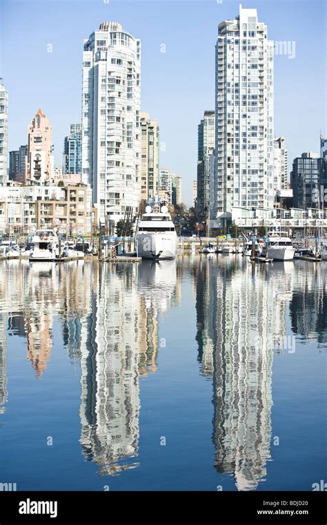 Marina At False Creek Vancouver British Columbia Canada Stock Photo