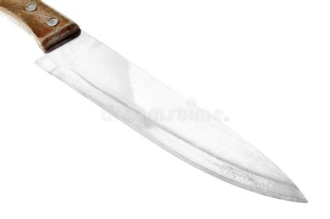 Knife Shiny Stainless Metal Blade With Glint Isolated On White Stock