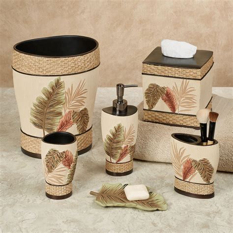 The collection features a classic palm tree. Key West Tropical Bath Accessories