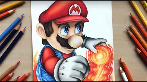 Everything from the gamecube font to the traditional mario font, you can spruce up your graphics and create authentic looking mario foo resembles the lettering used on the super mario rpg box art and the headers in the mario vs. Drawing Mario from Nintendo using coloured pencils - YouTube