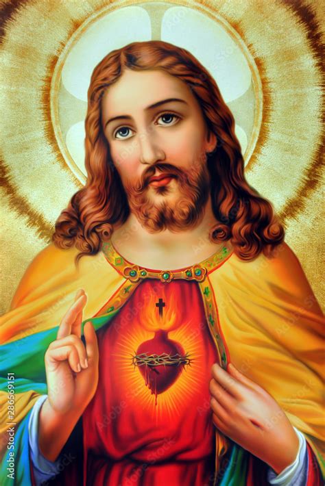 Sacred Heart Of God Jesus Of Divine Mercy Stock Illustration Adobe Stock