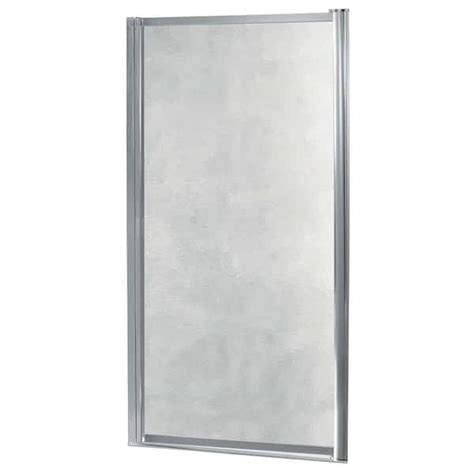 Craft Main Tides 29 In To 31 In X 65 In Framed Pivot Shower Door In Silver With Obscure