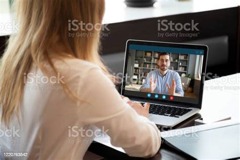 Employer Listen Applicant During Job Interview Using Webcam And Pc