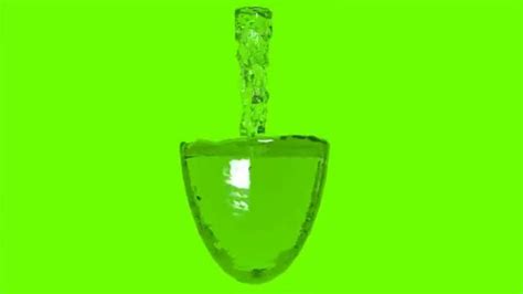 Water Glass Filling Green Screen Free Royalty Footage