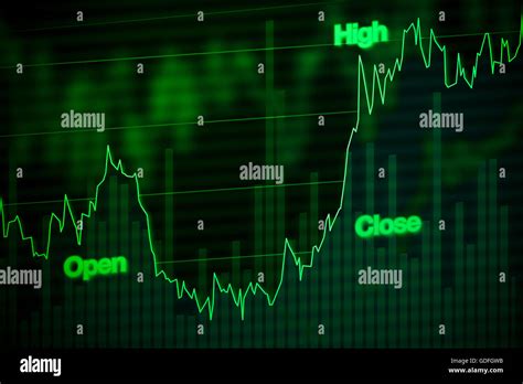 Stock Market Chart Or Graph In Green Rising Upward Bull Market Stock Photo Alamy