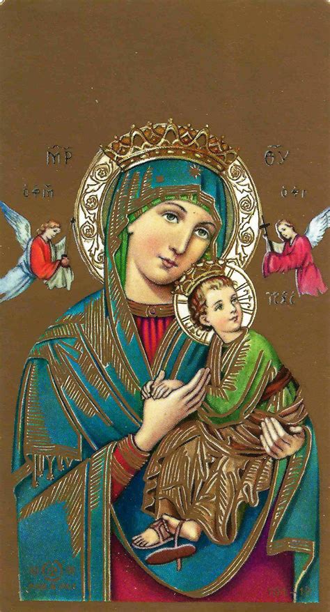 Our Lady Of Perpetual Help Blank Paper Holy Card Our Daily Bread