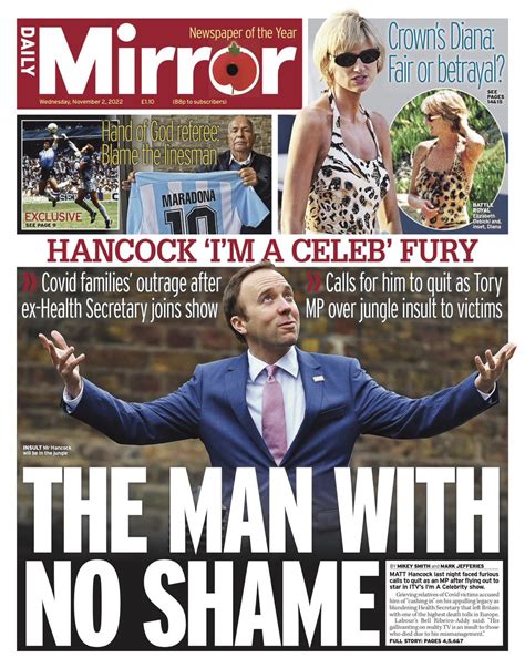 Daily Mirror Front Page 2nd Of November 2022 Tomorrow S Papers Today
